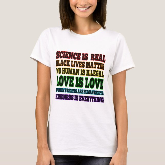 T-shirt La science est la vraie matière de vie noire (Devant)