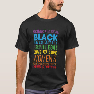 T-shirt La science est une vraie vie noire matière l'amour