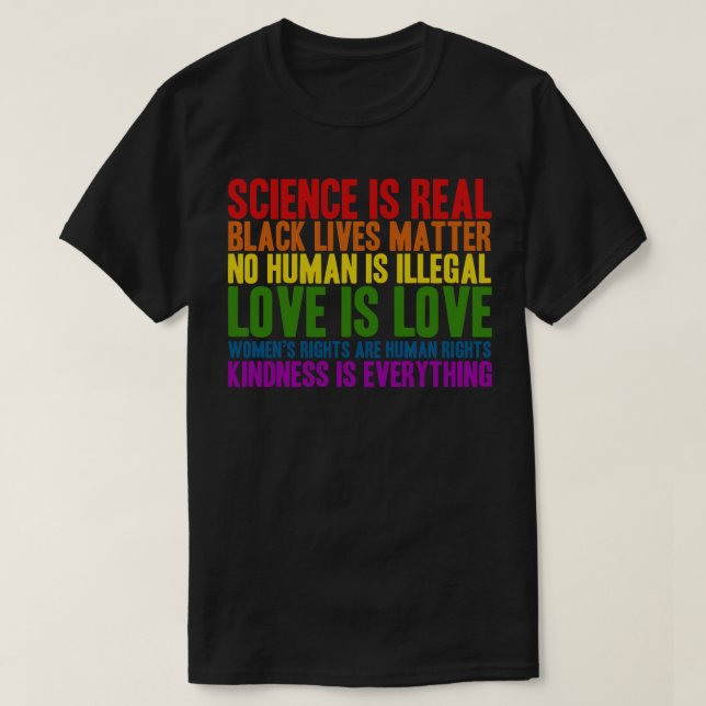 T-shirt La science est une vraie vie noire matière T chemi (Design devant)