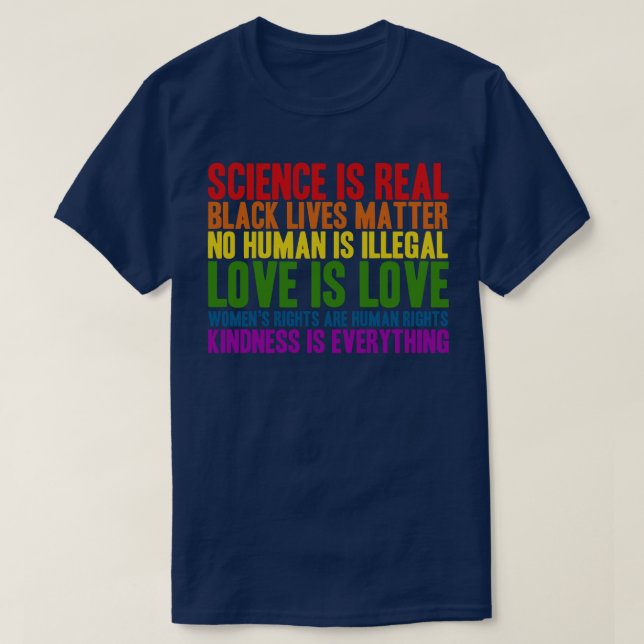 T-shirt La science est une vraie vie noire matière T chemi (Design devant)