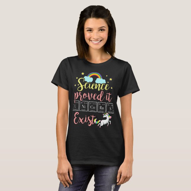T-shirt La Science l'a prouvé. Les licornes existent (Devant entier)