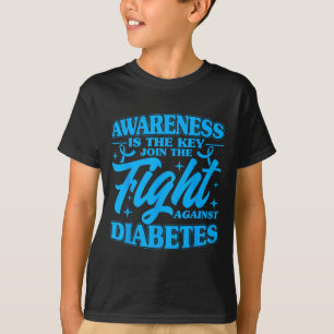 T-shirt La sensibilisation est la clé Diabète Sensibilisat