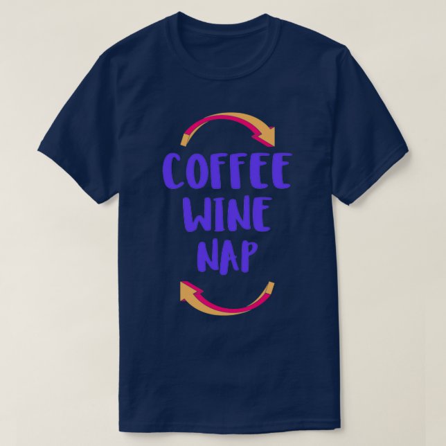 T-shirt La sieste de vin de café (Design devant)