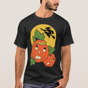 T-shirt La sorcière vintage de Halloween vole au-dessus