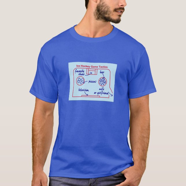 T-shirt La tactique drôle de match de hockey de glace, (Devant)