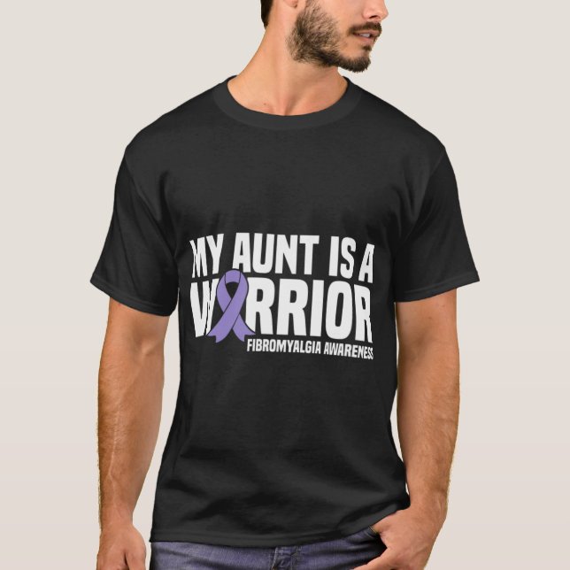 T-shirt La Tante Est Un Guerrier Fibromyalgie Sensibilisat (Devant)