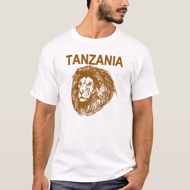 T-shirt La Tanzanie avec la chemise de lion (Devant)