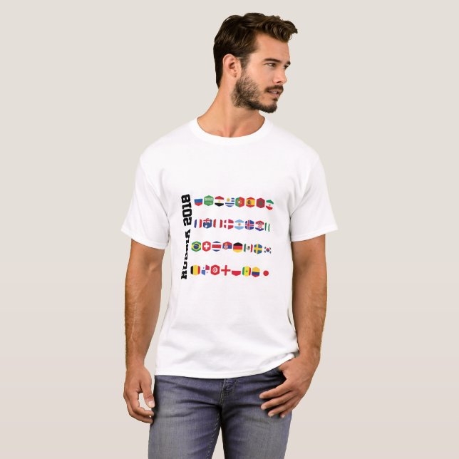 T-shirt La tasse 2018 du football du monde du football de (Devant entier)