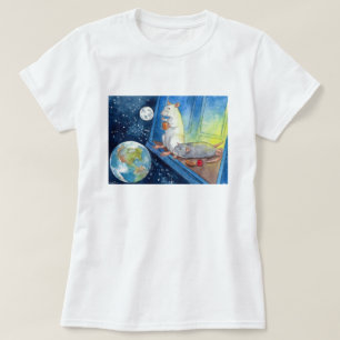 T-shirt La tasse cosmique de Ratties de thé pour des dames