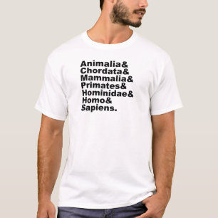 T-shirt La taxonomie de l'homme Règne jusqu'à l'espèce