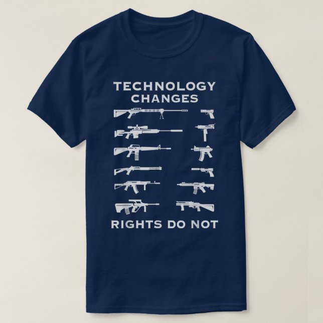 T-shirt La technologie change les droits ne changent pas l (Design devant)