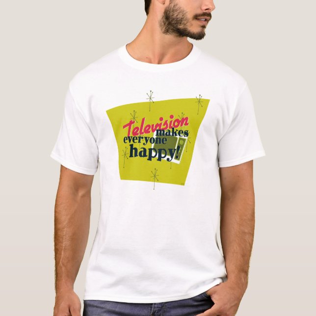 T-shirt La Télévision Rend Tout Le Monde Heureux ! Récolte (Devant)