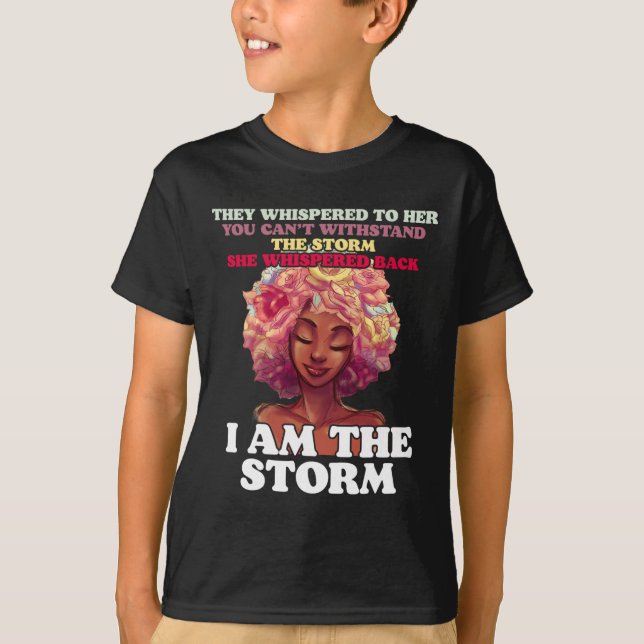 T-shirt La tempête Les femmes noires fortes donnent du pou (Devant)