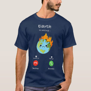 T-shirt La Terre Appelle La Planète Anti-Changement Clima