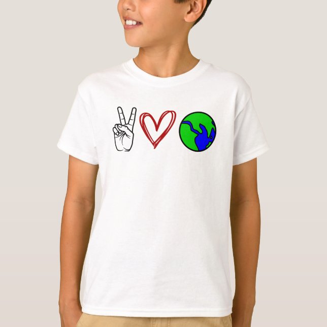 T-shirt La terre d'amour de paix de jour de la terre (Devant)