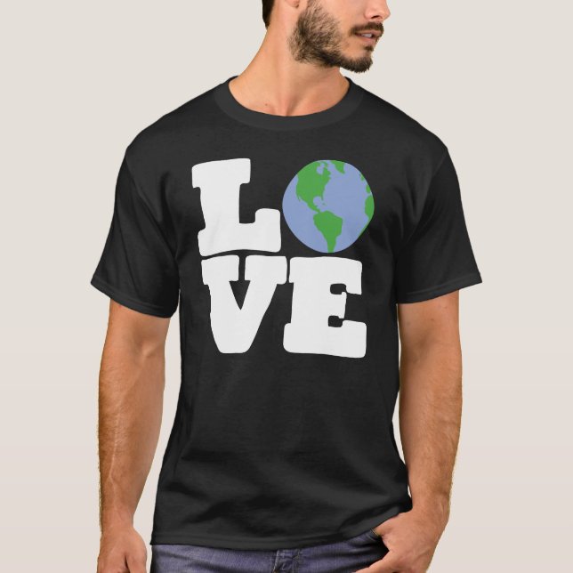 T-shirt La terre d'AMOUR (texte blanc) (Devant)