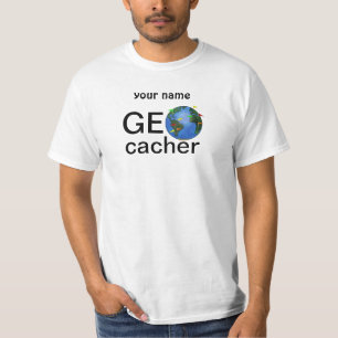T-shirt La terre de Geocacher avec la coutume de