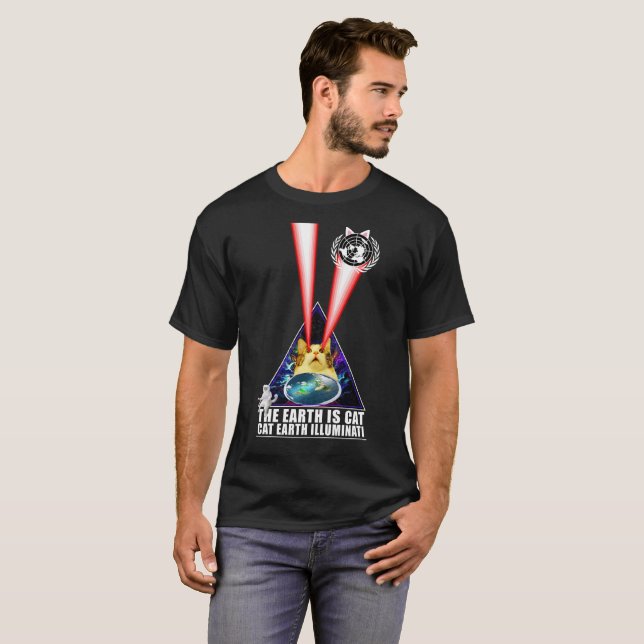 T-shirt La Terre Est Chat ! Es-Tu Une Mère De Chat ? (Devant entier)