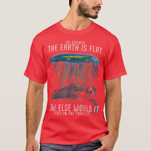 T-shirt La Terre Est Flat Société Turtle Elephants Science