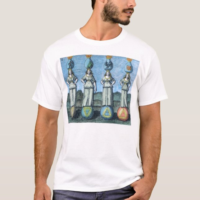 T-shirt La terre, l'eau, air, le feu - éléments (Devant)