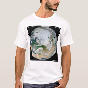 T-shirt La Terre Montre L'Arctique, L'Europe Et L'Asie.