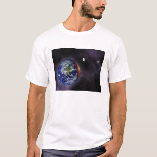 T-shirt La terre montrée aux bords externes
