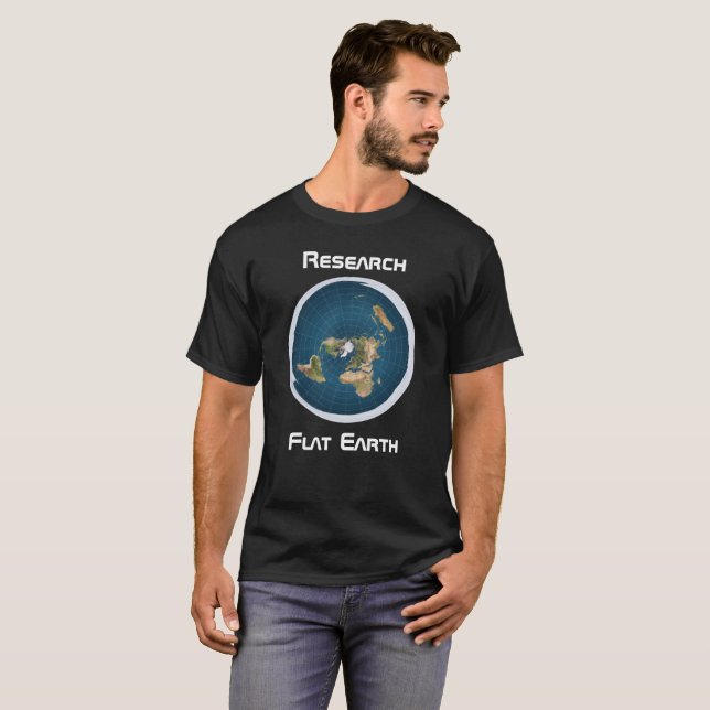T-shirt La terre plate 1 de recherches (Devant entier)