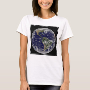 T-shirt La Terre Pleine Montre Des Systèmes À Faible Press