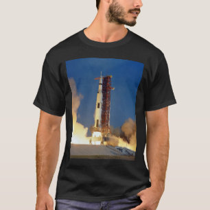 T-shirt La Terre tremble pendant que Saturne V Blade Skywa