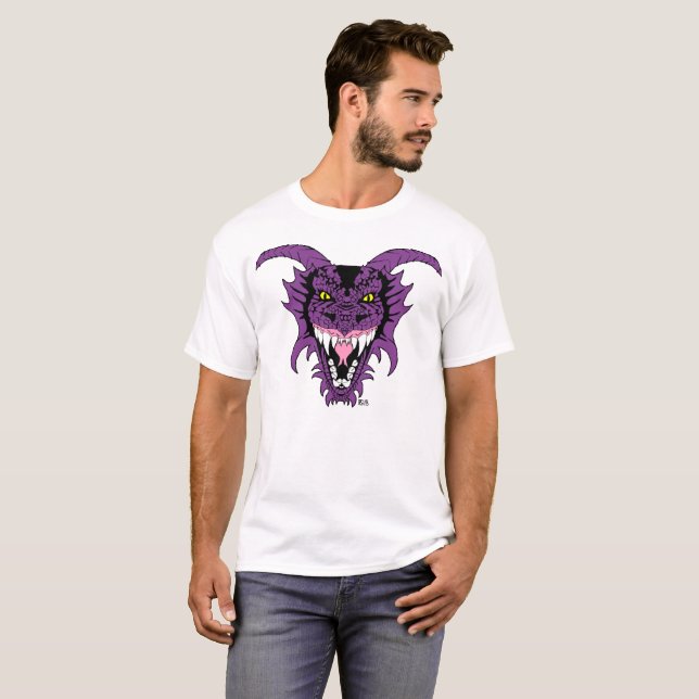 T-shirt La tête du dragon pourpre (Devant entier)