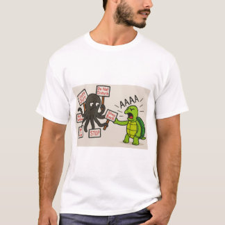 T-shirt La tortue en colère et le poulpe innocent