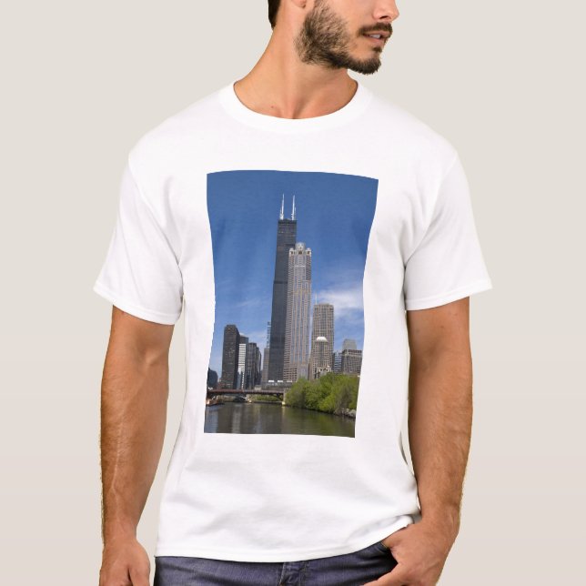 T-shirt La tour Willis (autrefois la tour Sears) se profil (Devant)