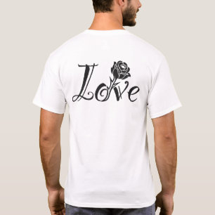 T-shirt La typographie rencontre la nature : le Rose de l'