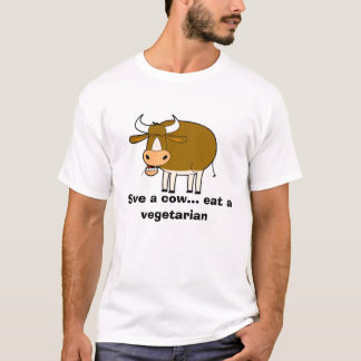 T-shirt la vache, sauvent une vache… mangent un végétarien
