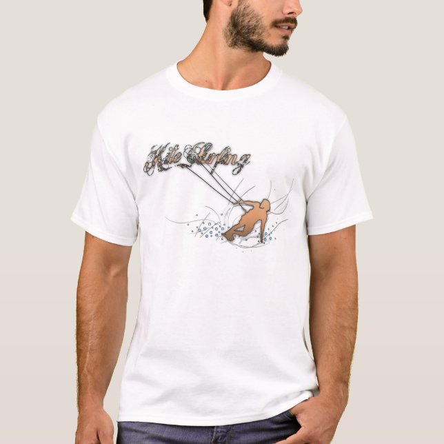 T-shirt La vague. Chemise surfante de cerf-volant (Devant)