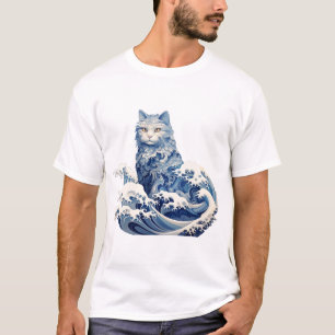T-shirt La Vague De Chat Au Large De Kanagawa