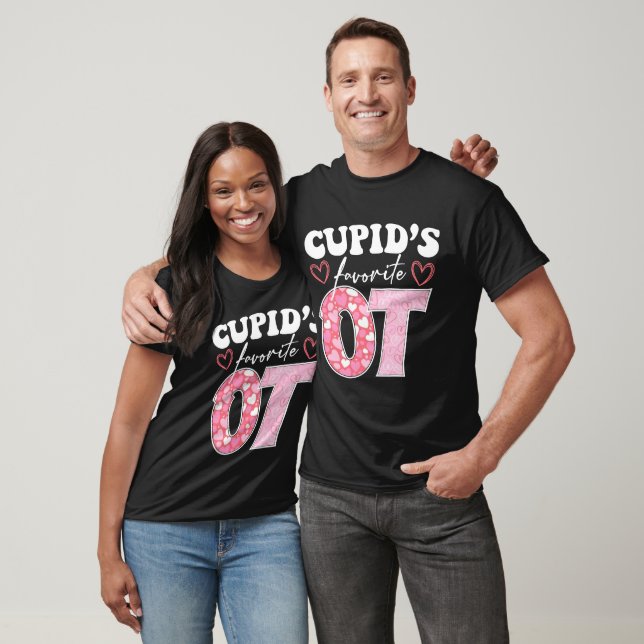 T-shirt La valentine d'ergothérapie OT préférée de Cupid (Unisexe)