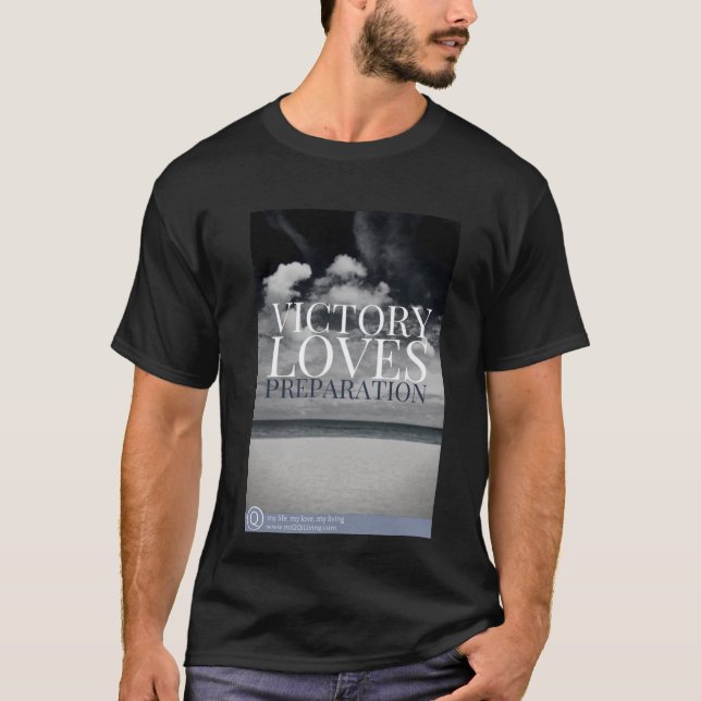T-shirt La victoire aime la préparation (Devant)