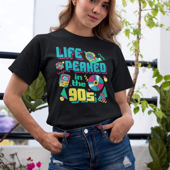T-shirt La vie a culminé dans les années 90 Blue Retro (Créateur téléchargé)