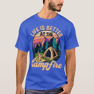 T-shirt La Vie Au Camping Au Feu De Campagne