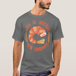 T-shirt La Vie Avec Les Crevettes Le Chef De Fruits De Mer