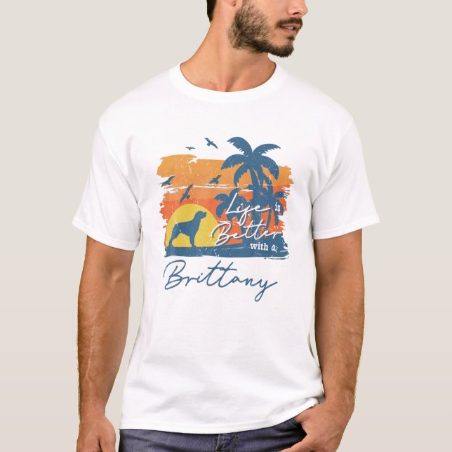 T-shirt La Vie bretonne vaut mieux le coucher de soleil Vi (Devant)