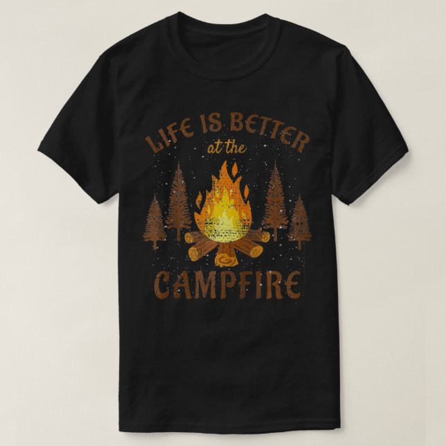 T-shirt La Vie Camping Est Meilleure Par Campfire Zip  (Design devant)