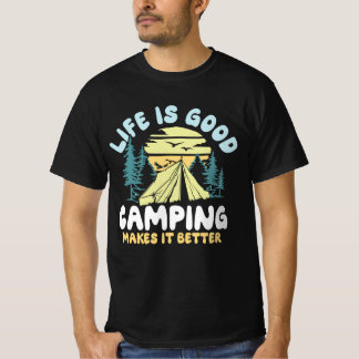 T-shirt La vie, c'est bien Camping, ça fait mieux