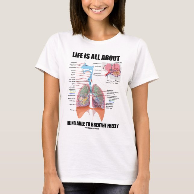 T-shirt La Vie, C'Est Être Capable De Respirer Librement (Devant)