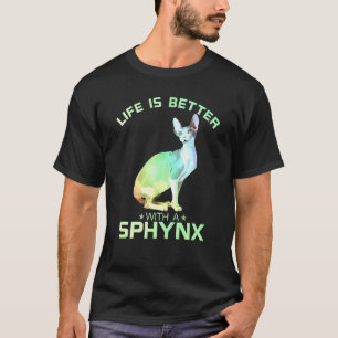 T-shirt La Vie Colorée Est Meilleure Avec Un Kit Sphynx Ca