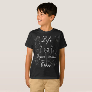 T-shirt La vie commence à la croix