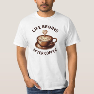 T-shirt La vie commence après le café - Louveur de café ré