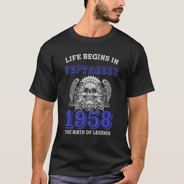 T-shirt La Vie Commence En Septembre 1958 La Naissance De  (Devant)