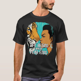 T-shirt la vie commence là où la peur finit
